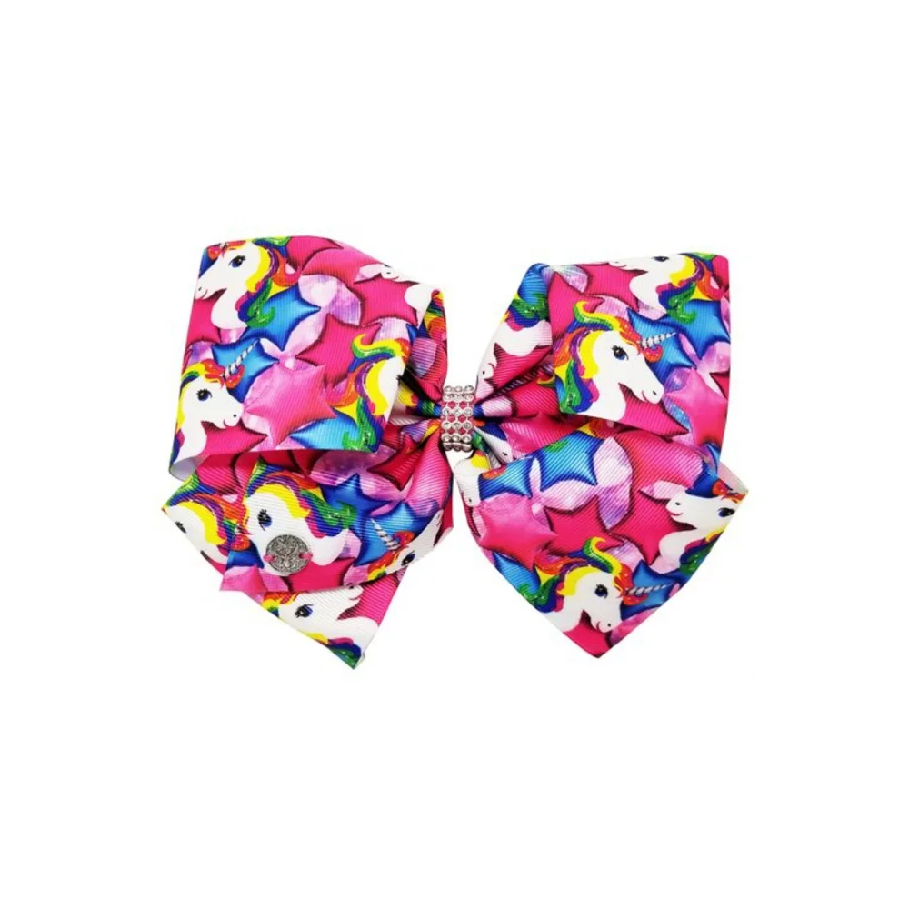 NEW JoJo Siwa Large Cheer Hair Bow Bright Unicorns JJ3623